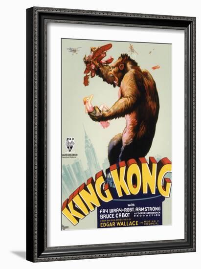 King Kong, King Kong on Poster Art, 1933-null-Framed Premium Giclee Print