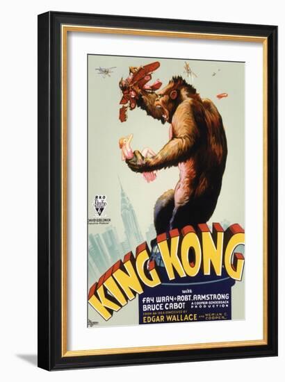 King Kong, King Kong on Poster Art, 1933-null-Framed Premium Giclee Print