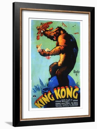 King Kong, Swedish Poster Art, 1933-null-Framed Art Print