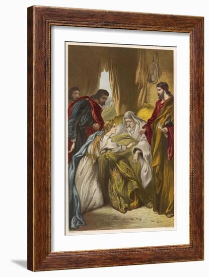 King Lear, Act IV Scene I: Cordelia Attends Her Father's Bedside-Joseph Kronheim-Framed Art Print