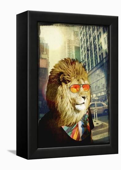 King Lion of the Urban Jungle-GI ArtLab-Framed Premier Image Canvas