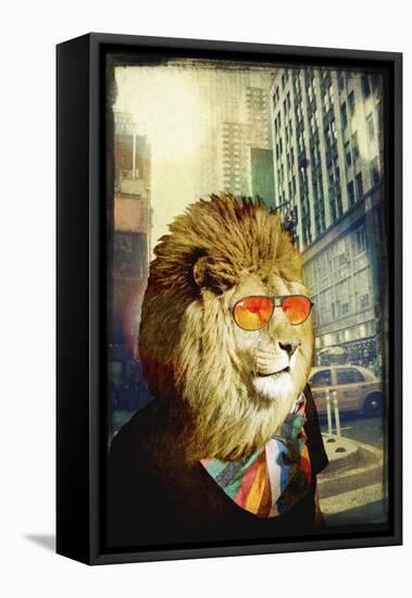 King Lion of the Urban Jungle-GI ArtLab-Framed Premier Image Canvas