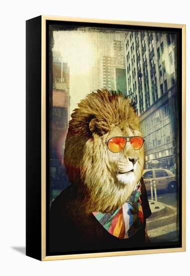 King Lion of the Urban Jungle-GI ArtLab-Framed Premier Image Canvas