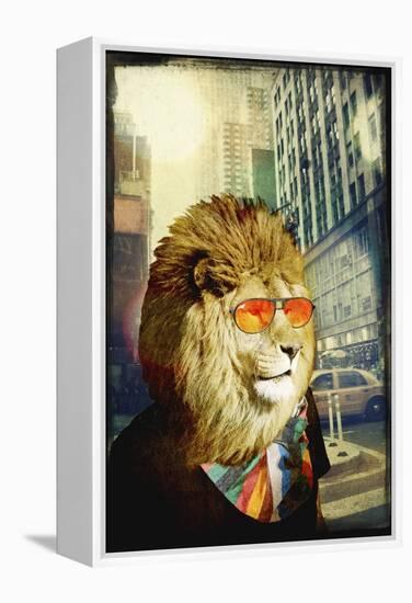 King Lion of the Urban Jungle-GI ArtLab-Framed Premier Image Canvas