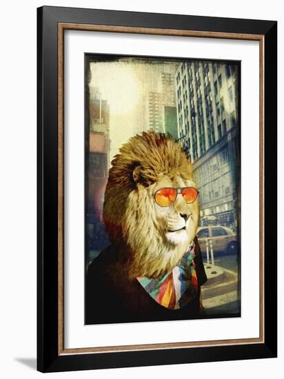 King Lion of the Urban Jungle-GI ArtLab-Framed Giclee Print