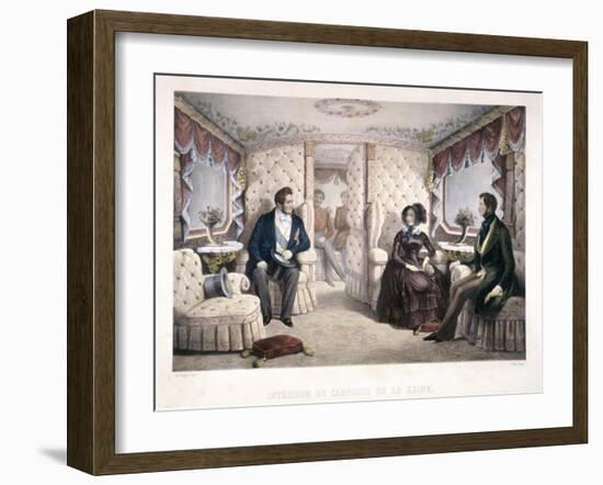 King Louis Philippe, Queen Victoria and Prince Albert in the Royal Carriage, 1846-Jules David-Framed Giclee Print