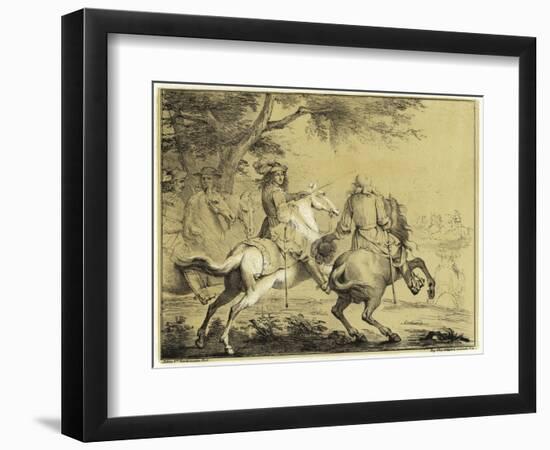 King Louis XIV at the Defeat of the Spanish Army Near the Bruges Canal in 1667-Adam Frans van der Meulen-Framed Giclee Print