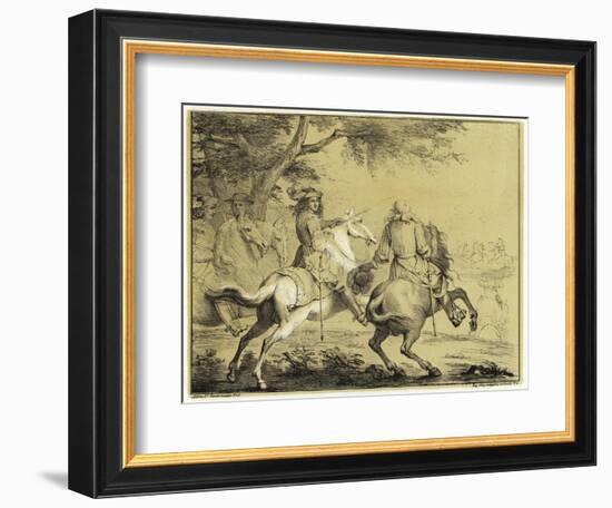 King Louis XIV at the Defeat of the Spanish Army Near the Bruges Canal in 1667-Adam Frans van der Meulen-Framed Giclee Print