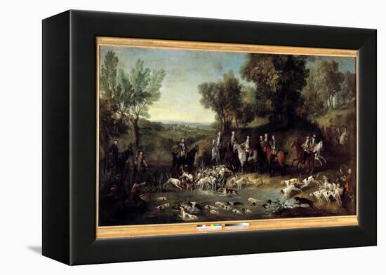 King Louis XV Hunting Deer in the Forest of Saint Germain in 1730 (Oil on Canvas)-Jean-Baptiste Oudry-Framed Premier Image Canvas