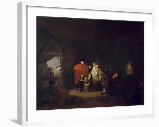 King Louis XVI Gives Alms to the Inhabitants of Versailles in Winter 1784-Louis Philibert Debucourt-Framed Giclee Print