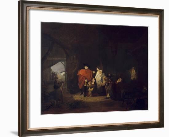 King Louis XVI Gives Alms to the Inhabitants of Versailles in Winter 1784-Louis Philibert Debucourt-Framed Giclee Print
