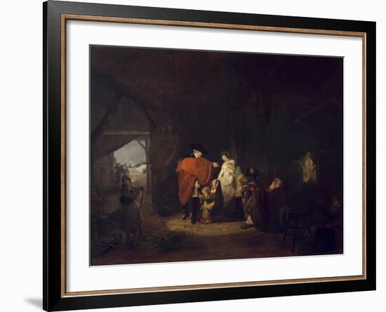 King Louis XVI Gives Alms to the Inhabitants of Versailles in Winter 1784-Louis Philibert Debucourt-Framed Giclee Print