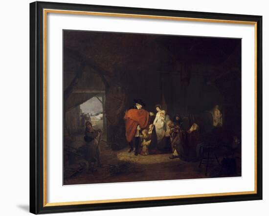 King Louis XVI Gives Alms to the Inhabitants of Versailles in Winter 1784-Louis Philibert Debucourt-Framed Giclee Print