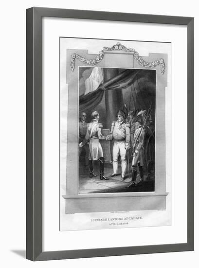 King Louis XVIII of France (1755-182) Landing at Calais, April 1814-I Romney-Framed Giclee Print