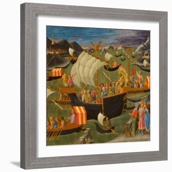 King Melchior Sailing to the Holy Land, C.1445-50 (Tempera & Oil on Panel)-Francesco Di Stefano Pesellino-Framed Giclee Print