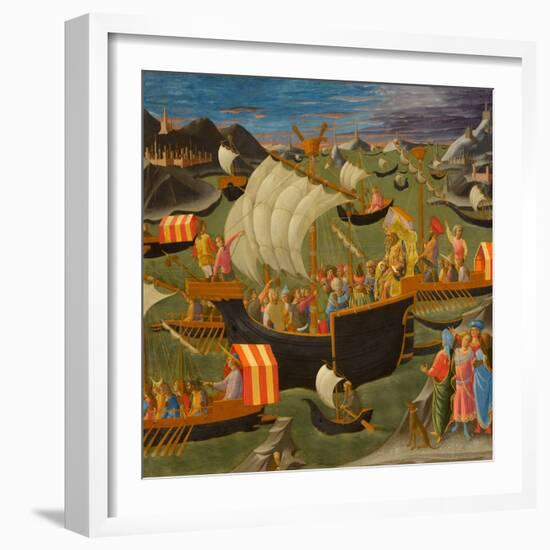 King Melchior Sailing to the Holy Land, C.1445-50 (Tempera & Oil on Panel)-Francesco Di Stefano Pesellino-Framed Giclee Print