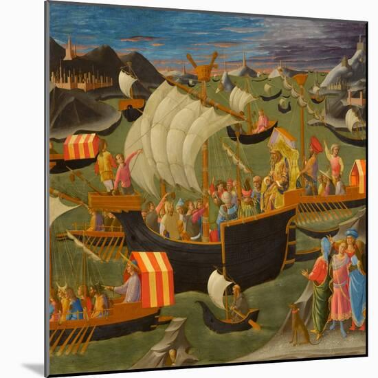 King Melchior Sailing to the Holy Land, C.1445-50 (Tempera & Oil on Panel)-Francesco Di Stefano Pesellino-Mounted Giclee Print