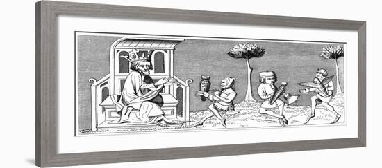 King Modus Teaching the Art of Falconry, 14th Century-null-Framed Giclee Print