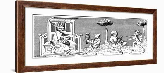 King Modus Teaching the Art of Falconry, 14th Century-null-Framed Giclee Print