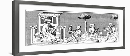 King Modus Teaching the Art of Falconry, 14th Century-null-Framed Giclee Print