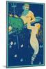 King Neptune with Mermaid-null-Mounted Art Print