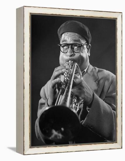 King of Bebop Trumpeters Dizzy Gillespie Playing "Cool" Jazz Tune During Jam Session-Allan Grant-Framed Premier Image Canvas