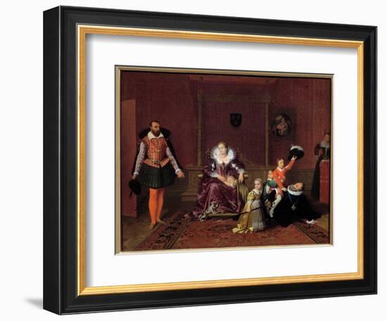 King of France Henry IV (1553-1610) Playing with His Children in Front of the Spanish Ambassador In-Jean Auguste Dominique Ingres-Framed Giclee Print