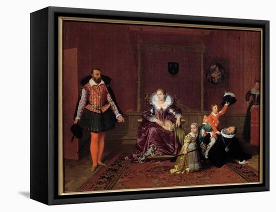 King of France Henry IV (1553-1610) Playing with His Children in Front of the Spanish Ambassador In-Jean Auguste Dominique Ingres-Framed Premier Image Canvas