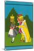 King of Hearts and Alice-null-Mounted Art Print