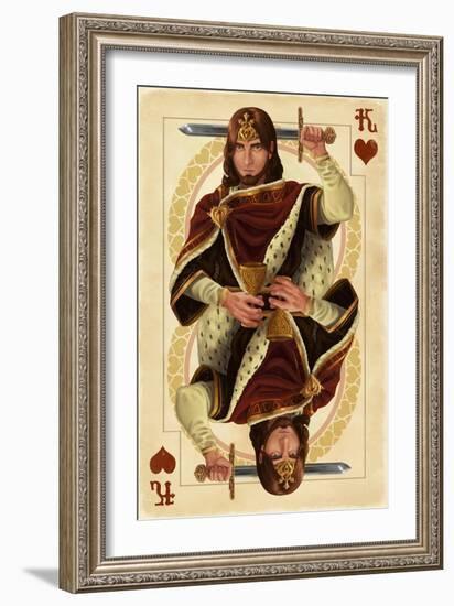 King of Hearts - Playing Card-Lantern Press-Framed Art Print