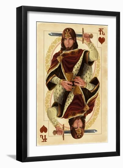 King of Hearts - Playing Card-Lantern Press-Framed Art Print