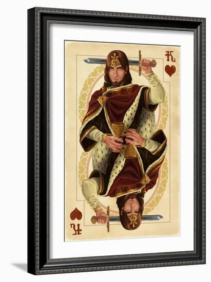 King of Hearts - Playing Card-Lantern Press-Framed Art Print