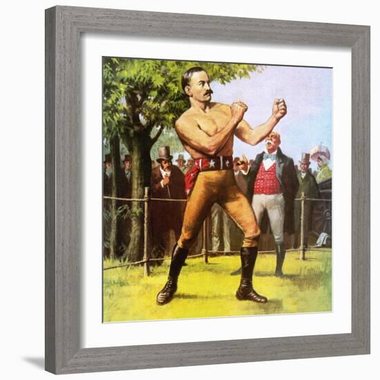 King of the Bare-Knuckle Boxers: John L Sullivan-Ralph Bruce-Framed Giclee Print