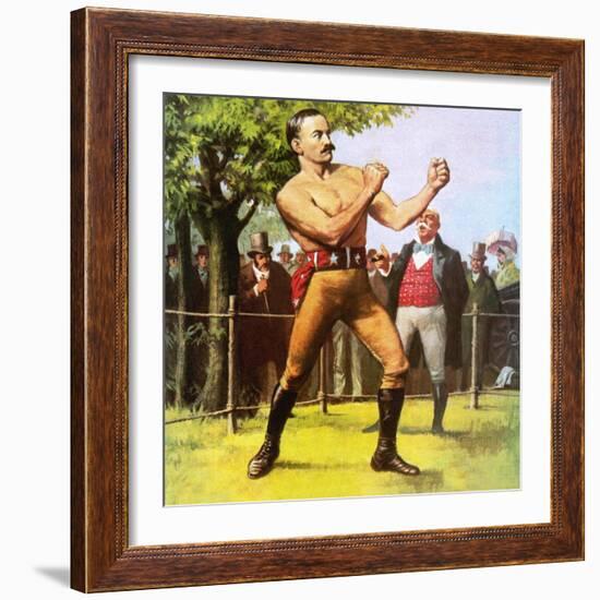 King of the Bare-Knuckle Boxers: John L Sullivan-Ralph Bruce-Framed Giclee Print