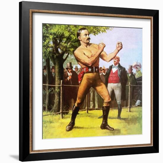 King of the Bare-Knuckle Boxers: John L Sullivan-Ralph Bruce-Framed Giclee Print