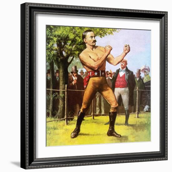 King of the Bare-Knuckle Boxers: John L Sullivan-Ralph Bruce-Framed Giclee Print