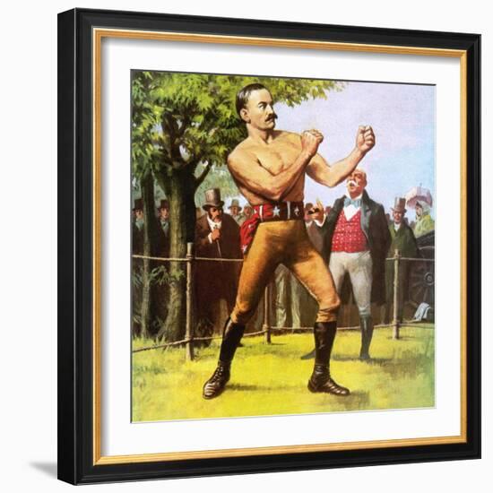 King of the Bare-Knuckle Boxers: John L Sullivan-Ralph Bruce-Framed Giclee Print