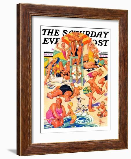 "King of the Beach," Saturday Evening Post Cover, September 3, 1932-Joseph Christian Leyendecker-Framed Giclee Print