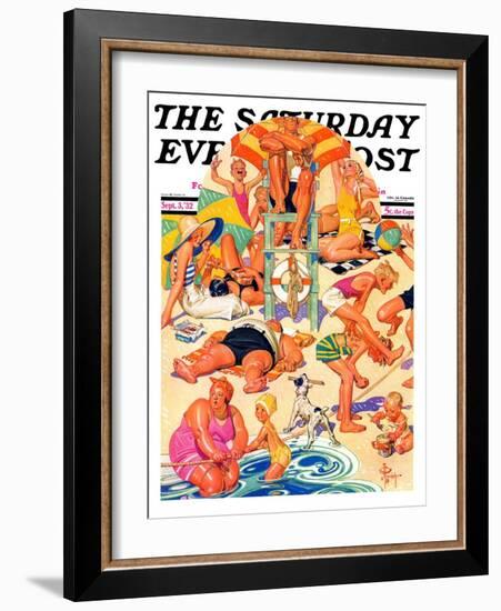 "King of the Beach," Saturday Evening Post Cover, September 3, 1932-Joseph Christian Leyendecker-Framed Giclee Print