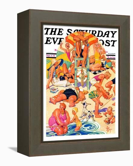 "King of the Beach," Saturday Evening Post Cover, September 3, 1932-Joseph Christian Leyendecker-Framed Premier Image Canvas