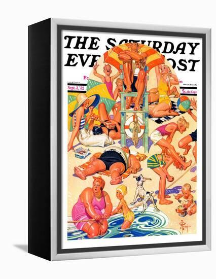 "King of the Beach," Saturday Evening Post Cover, September 3, 1932-Joseph Christian Leyendecker-Framed Premier Image Canvas