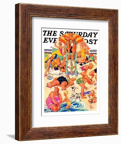 "King of the Beach," Saturday Evening Post Cover, September 3, 1932-Joseph Christian Leyendecker-Framed Giclee Print