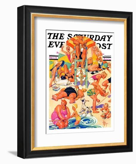 "King of the Beach," Saturday Evening Post Cover, September 3, 1932-Joseph Christian Leyendecker-Framed Giclee Print