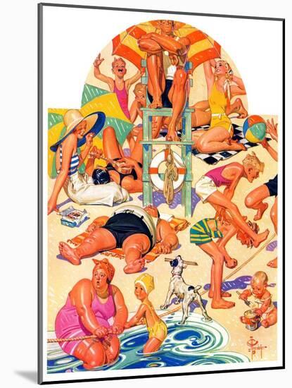 "King of the Beach,"September 3, 1932-Joseph Christian Leyendecker-Mounted Giclee Print