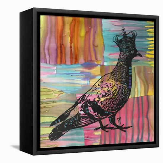 King Of The Free World, Birds, Pets, Pigeon, Crown, Pop Art, Watercolor, Stencils, Drips, Strut-Russo Dean-Framed Premier Image Canvas