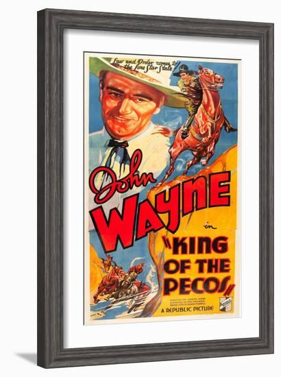 KING OF THE PECOS, John Wayne on poster art, 1936.-null-Framed Art Print