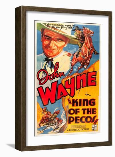 KING OF THE PECOS, John Wayne on poster art, 1936.-null-Framed Art Print