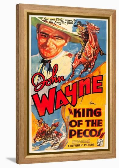 KING OF THE PECOS, John Wayne on poster art, 1936.-null-Framed Stretched Canvas