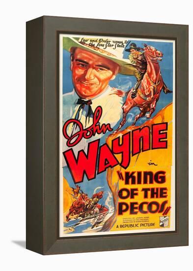 KING OF THE PECOS, John Wayne on poster art, 1936.-null-Framed Stretched Canvas