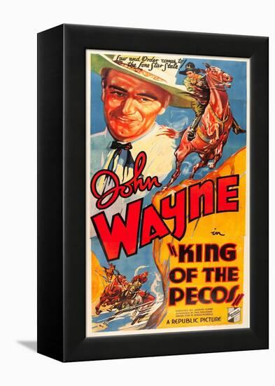 KING OF THE PECOS, John Wayne on poster art, 1936.-null-Framed Stretched Canvas